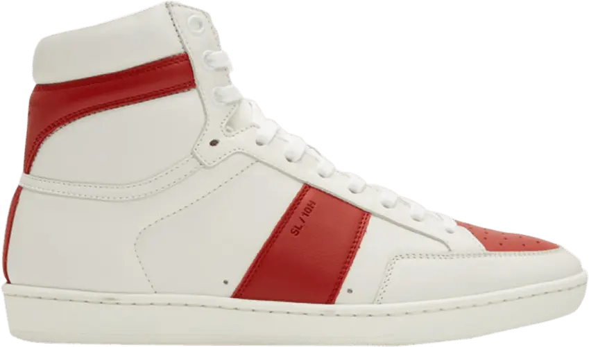  Saint Laurent Signature Court Classic SL/10H High Top Sneaker &#039;White Red&#039;