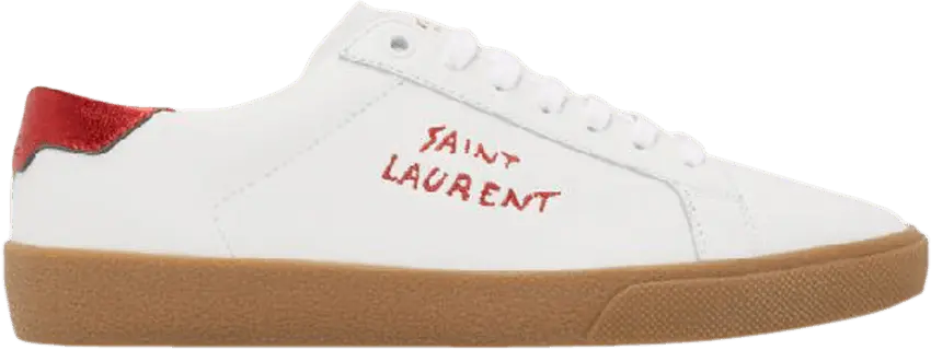  Saint Laurent SL-06 Court Leather &#039;White Red&#039;