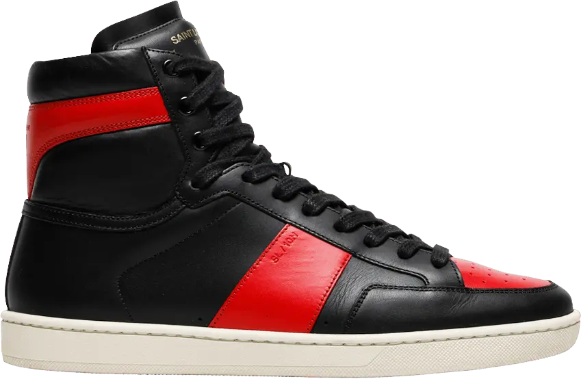  Saint Laurent SL-10H High Top Sneaker &#039;Black Red&#039;