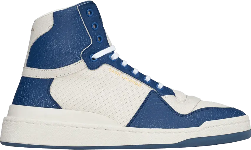  Saint Laurent SL-24 Mid &#039;Off White Light Navy&#039;