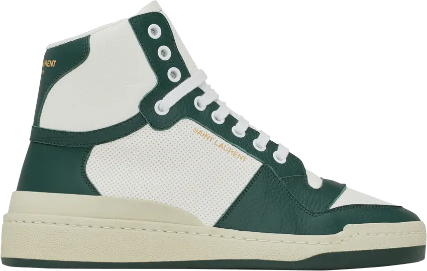  Saint Laurent SL-24 Mid &#039;White Dark Green&#039;