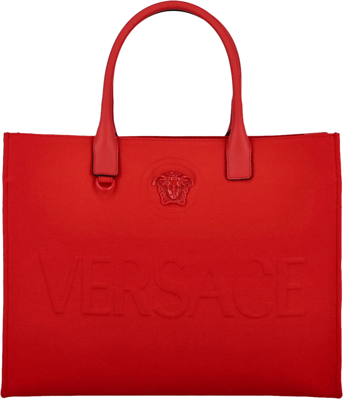  Versace La Medusa Canvas Tote Bag &#039;Red&#039;