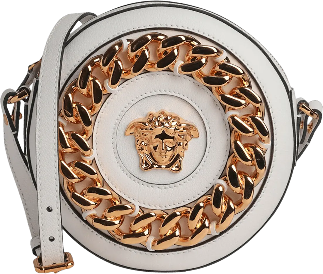  Versace La Medusa Round Crossbody Bag &#039;White&#039;