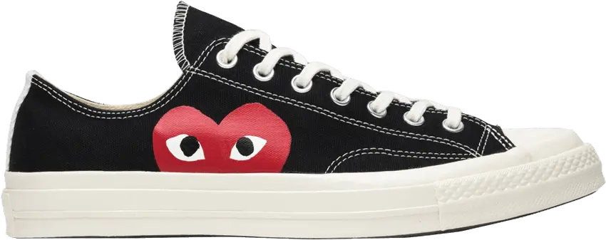  Converse Comme des Garçons Play x Chuck 70 Low &#039;Black White&#039; Sample