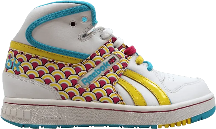 Reebok Pro Legacy Mid Fishscale White/Hot Lips-Yellow-Blue (Women&#039;s)