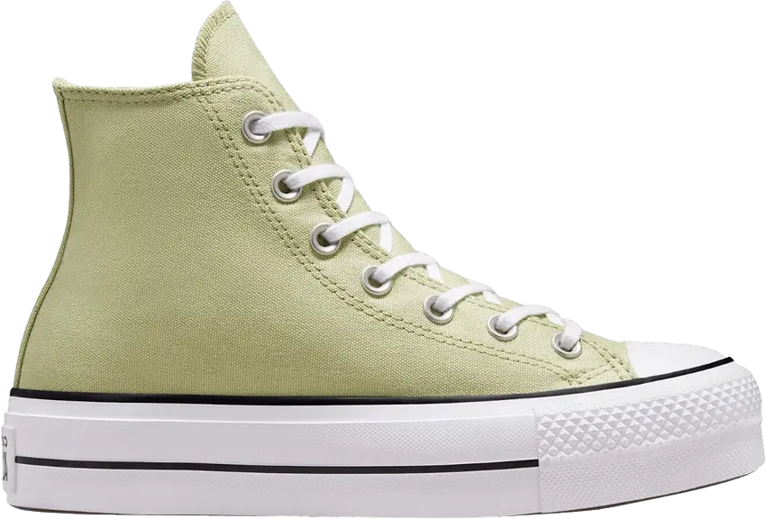  Converse Chuck Taylor All Star Lift Platform Seasonal Color Olive Aura White (Women&#039;s)