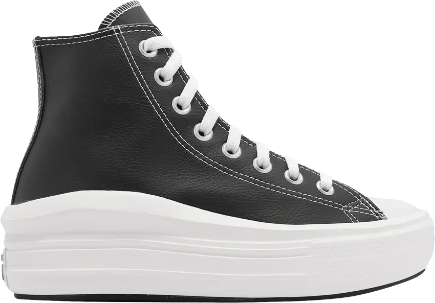  Converse Chuck Taylor All Star Move Platform Foundational Leather Black White