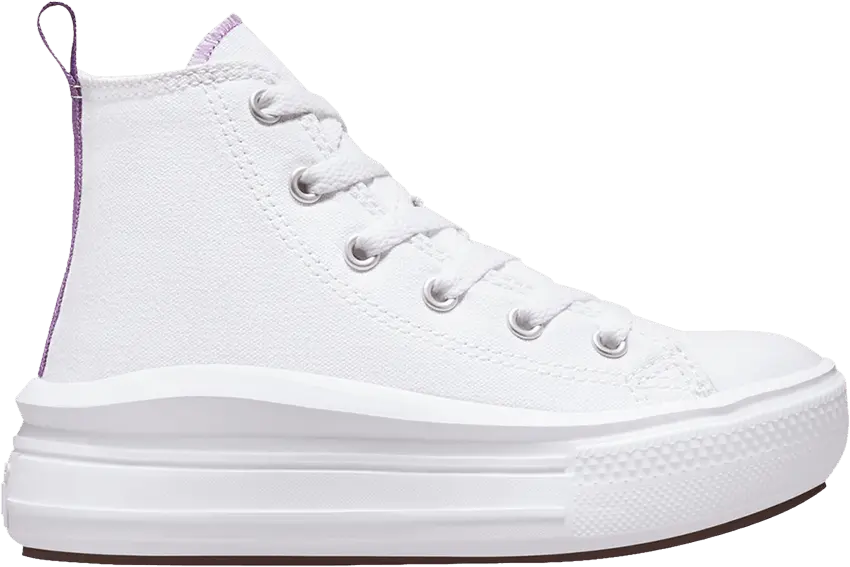  Converse Chuck Taylor All Star Move Platform Hi White Pixel Purple (GS)