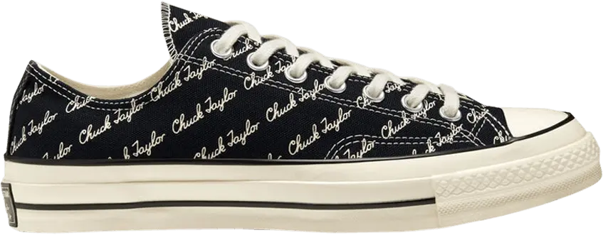  Converse Chuck 70 Low &#039;Scripted Signature Print - Black Egret&#039;