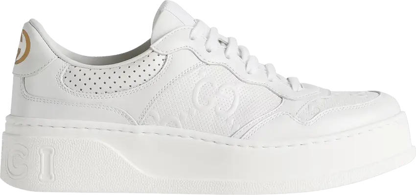  Gucci GG Embossed White Leather (Women&#039;s)