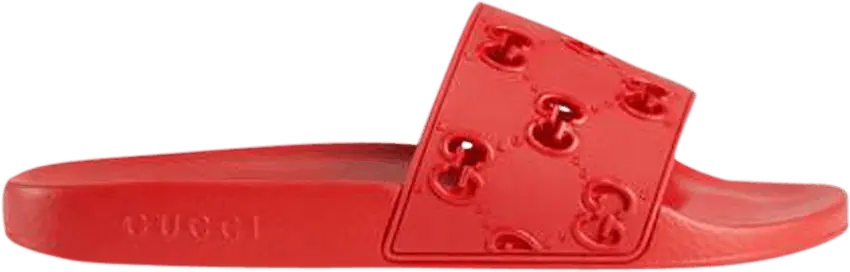  Gucci GG Slide Rubber Red