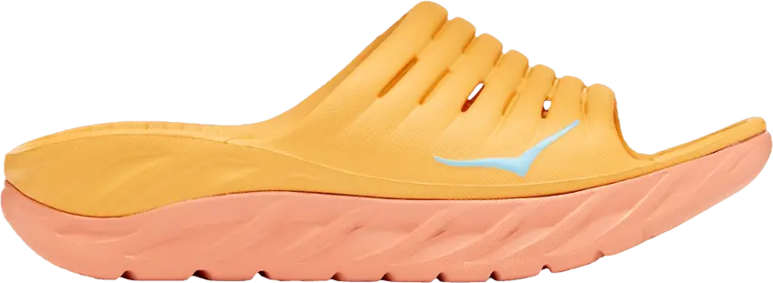 Hoka One One Ora Recovery Slide &#039;Amber Yellow Shell Coral&#039;