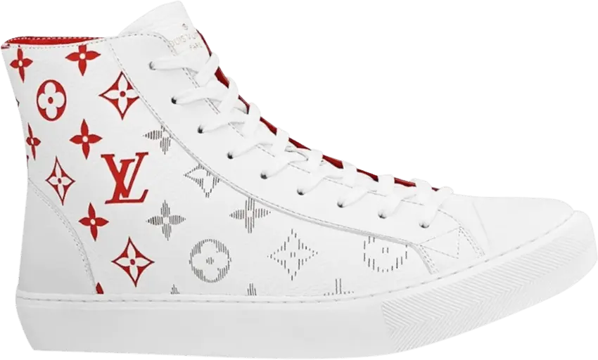  Louis Vuitton Tattoo Sneaker Boot &#039;Monogram - White Red&#039;