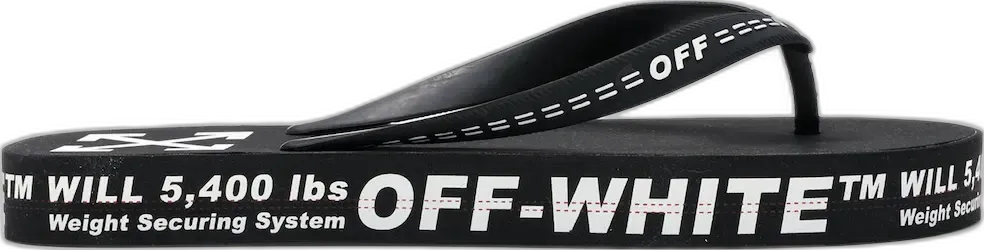  Off-White Logo Typographic Flip Flop Black SS20