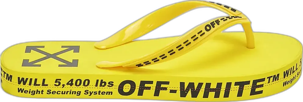  Off-White Logo Typographic Flip Flop Yellow SS20