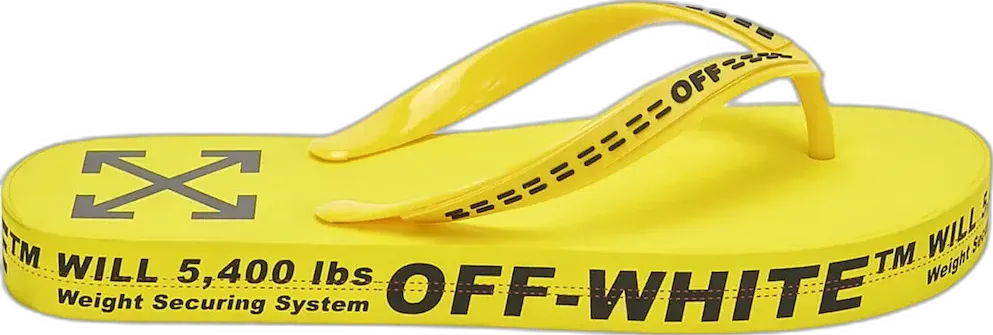 Off-White Logo Typographic Flip Flop Yellow SS20