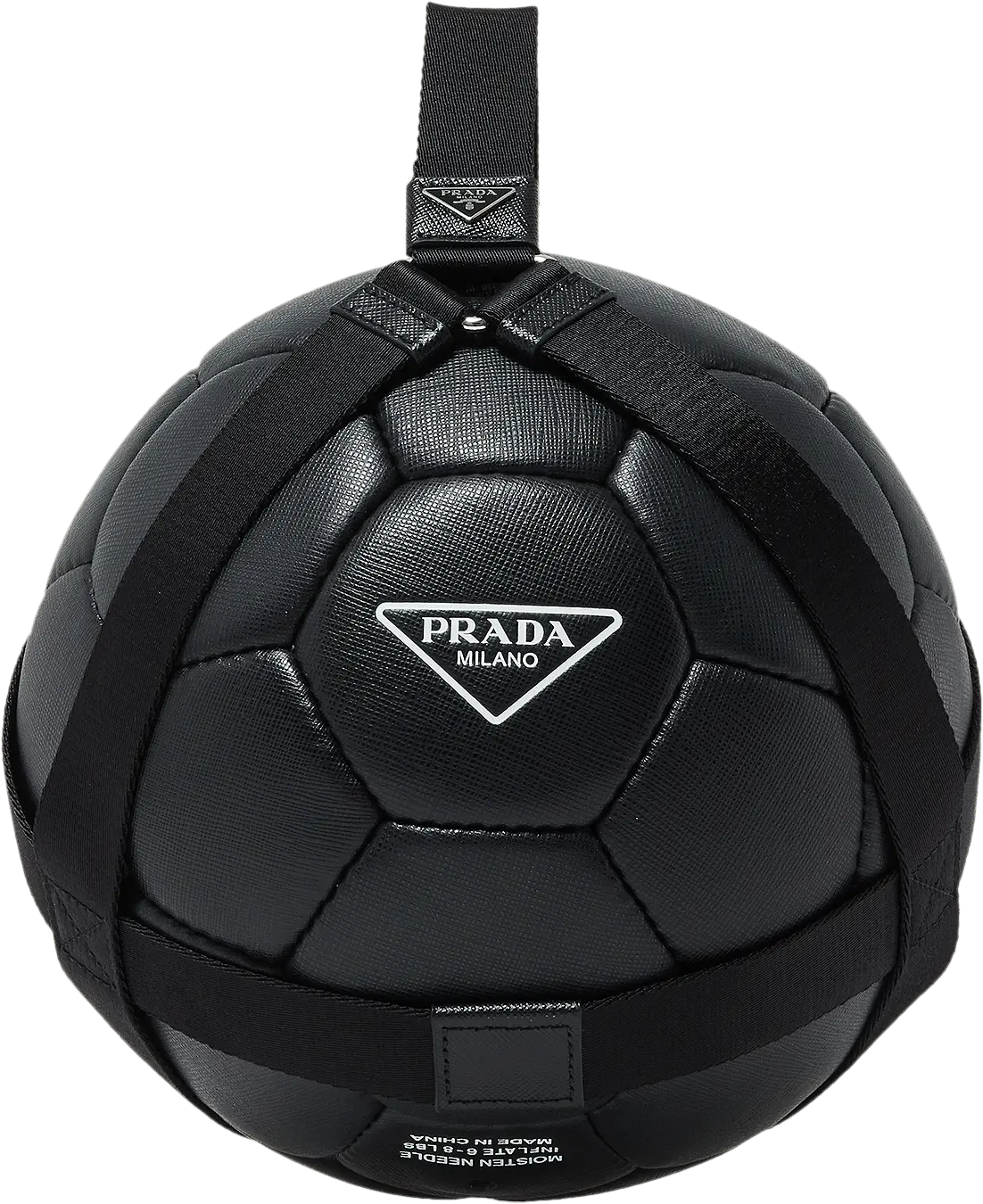  Prada Saffiano Logo Soccer Ball In Black