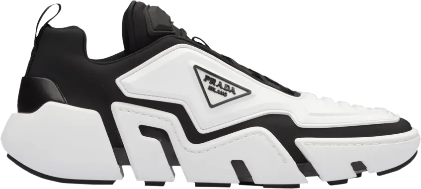 Prada Techno Stretch Fabric Sneaker &#039;White Black&#039;