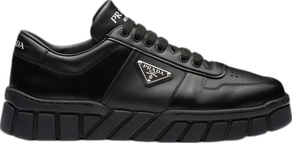 Prada Voluminous Sneakers Leather Black Black