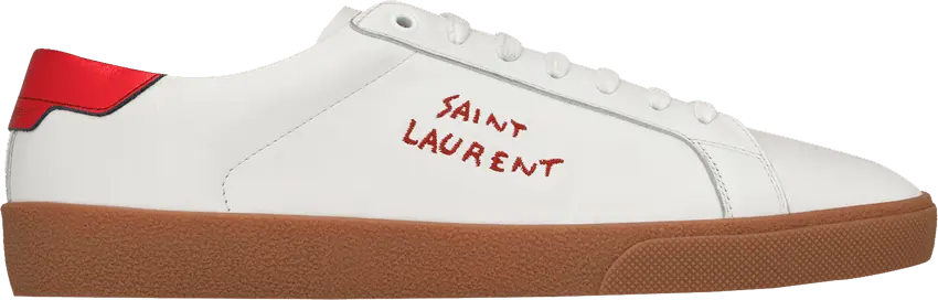  Saint Laurent Wmns Court Classic SL/06 Low &#039;White Metallic Red&#039;