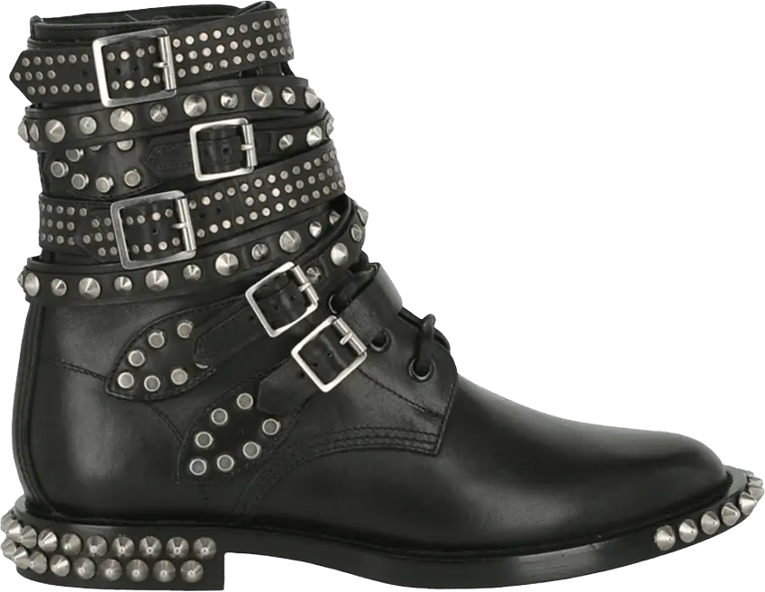  Saint Laurent Wmns Studded Ranger Combat Boot &#039;Black&#039;