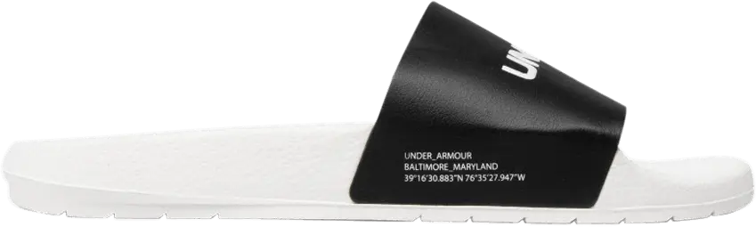  Under Armour Core Remix Slides &#039;White Black&#039;