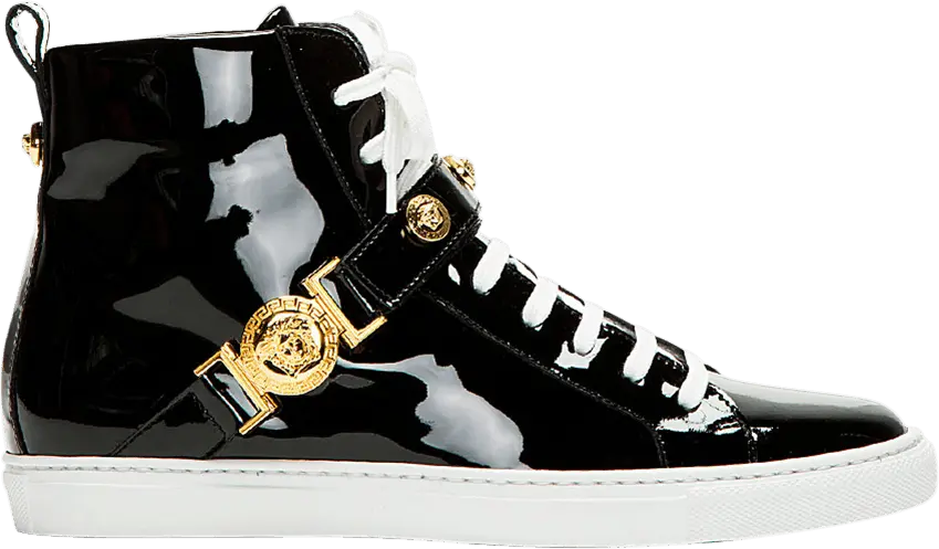  Versace Patent Leather High Top Sneaker