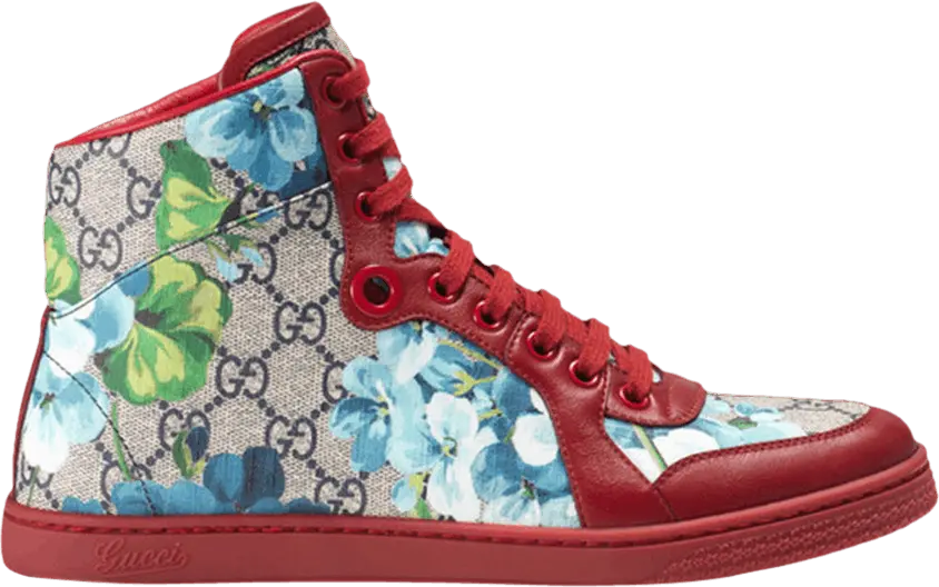  Gucci GG Supreme High &#039;Blooms - Blue Red&#039;