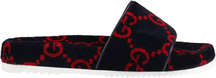  Gucci GG Terry Cloth Slide &#039;Blue Red&#039;