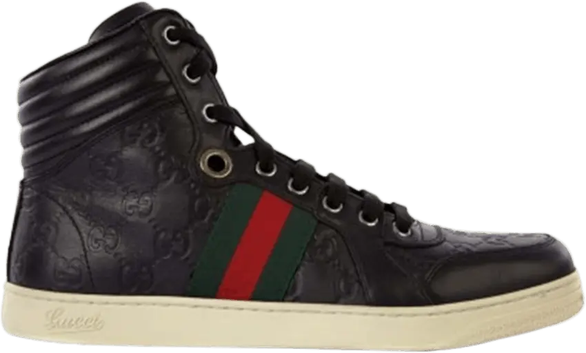  Gucci Guccissima Web Leather Hi Top &#039;Black&#039;