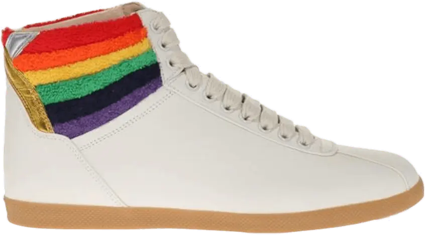  Gucci Lace Up High Top &#039;Rainbow Heel Collar&#039;