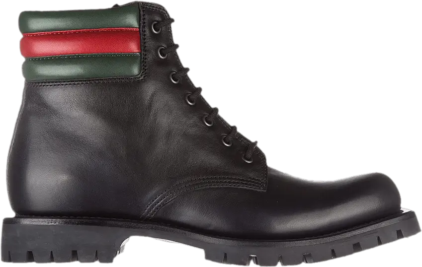  Gucci Lace Up Leather Boot &#039;Black&#039;