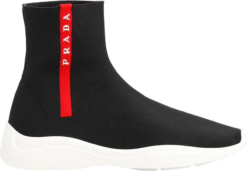  Prada Wmns Logo Sock &#039;Black&#039;