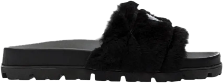  Prada Wmns Shearling Slides &#039;Black&#039;