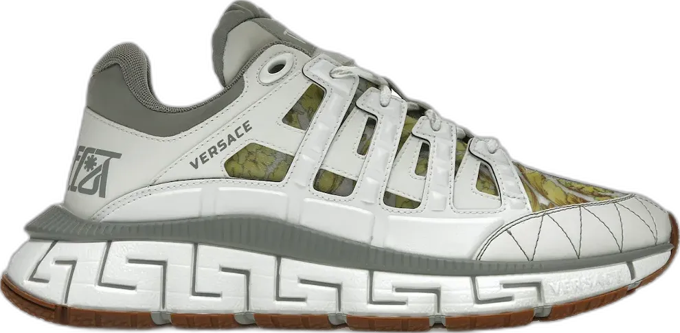  Versace Trigreca White Grey Barocco Print