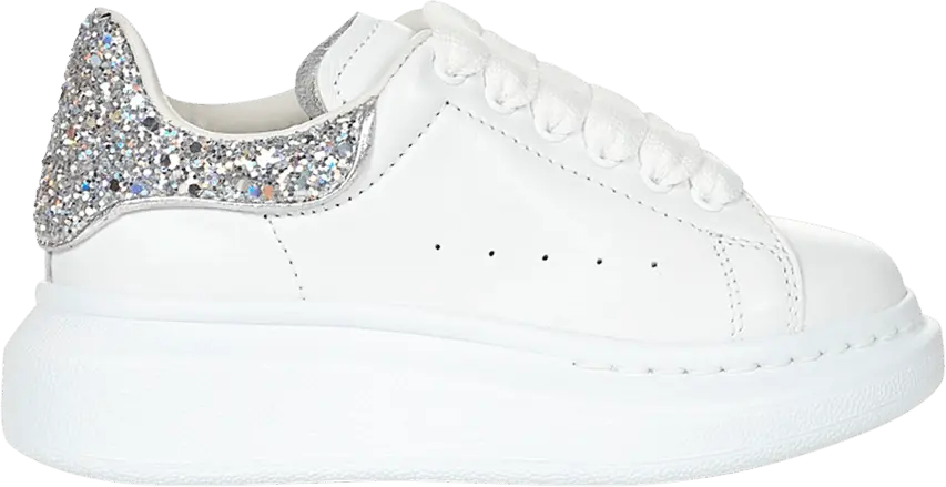  Alexander Mcqueen Alexander McQueen Oversized Sneaker Kids &#039;White Silver Glitter&#039;