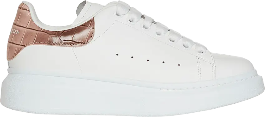  Alexander Mcqueen Alexander McQueen Oversized White Burnt Pink Croc (Women&#039;s)