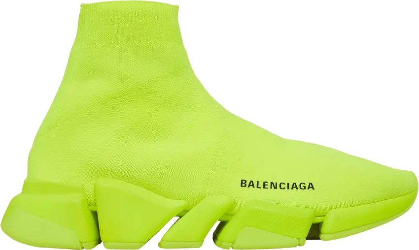  Balenciaga Speed 2 Trainer Knit &#039;Fluo Yellow&#039;