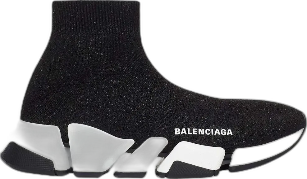  Balenciaga Speed 2.0 Black White Shiny (Women&#039;s)