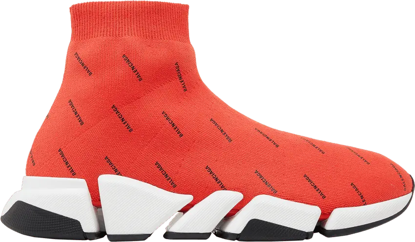  Balenciaga Speed 2.0 Sneaker &#039;All Over Logo - Intense Red&#039;