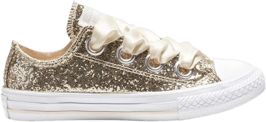  Converse Chuck Taylor All Star Big Eyelets Low GS &#039;Party Dress - Gold&#039;