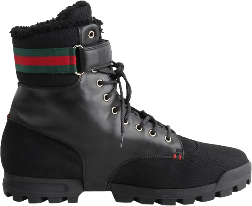  Gucci Leather Strap High Boot &#039;Black&#039;