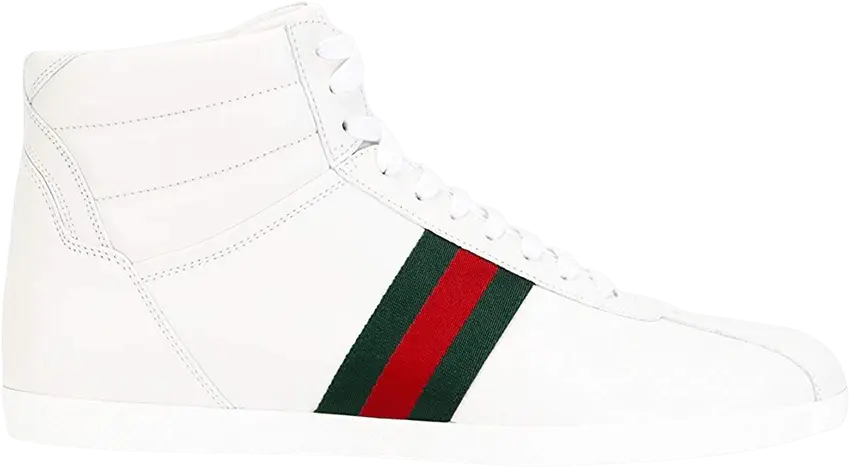  Gucci Leather Web High &#039;White&#039;