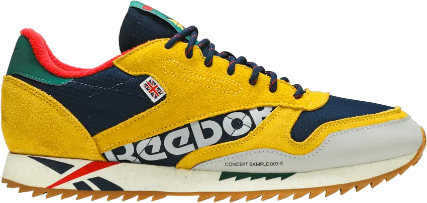  Reebok Classic Leather Ripple Altered &#039;Yellow Navy&#039;