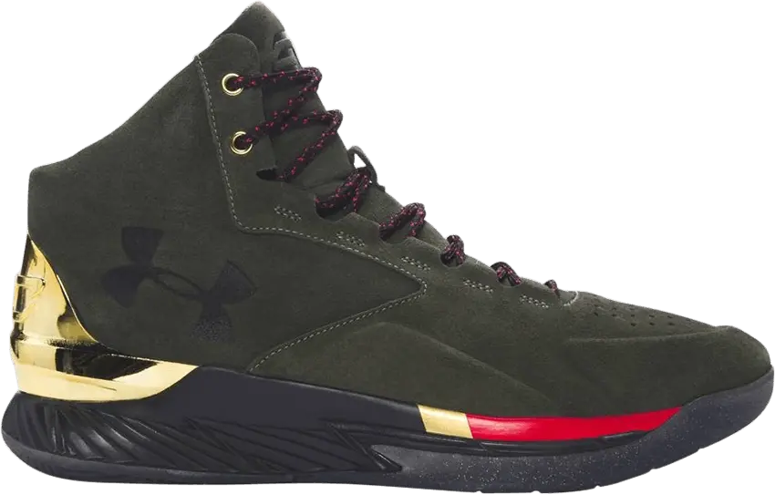  Under Armour Curry 1 Lux Mid Suede Downtown Green