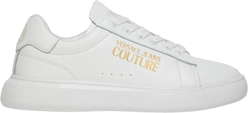  Versace Wmns Jeans Couture Logo Sneaker &#039;White Gold&#039;