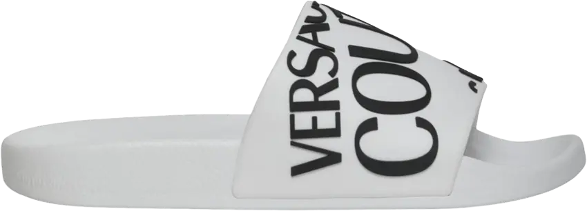  Versace Wmns Logo Slide &#039;White Black&#039;