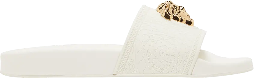  Versace Wmns Palazzo Pool Slides &#039;White Gold&#039;