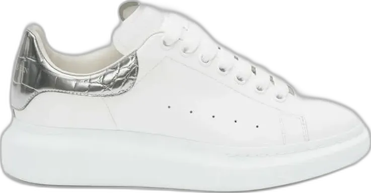  Alexander Mcqueen Alexander McQueen Oversized White Silver Croco