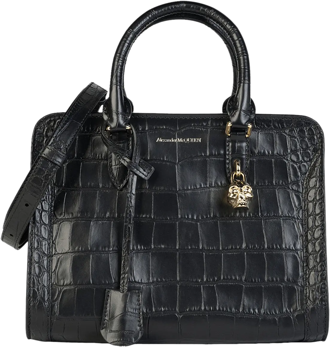  Alexander Mcqueen Alexander McQueen Small Pebbled Satchel &#039;Black&#039;